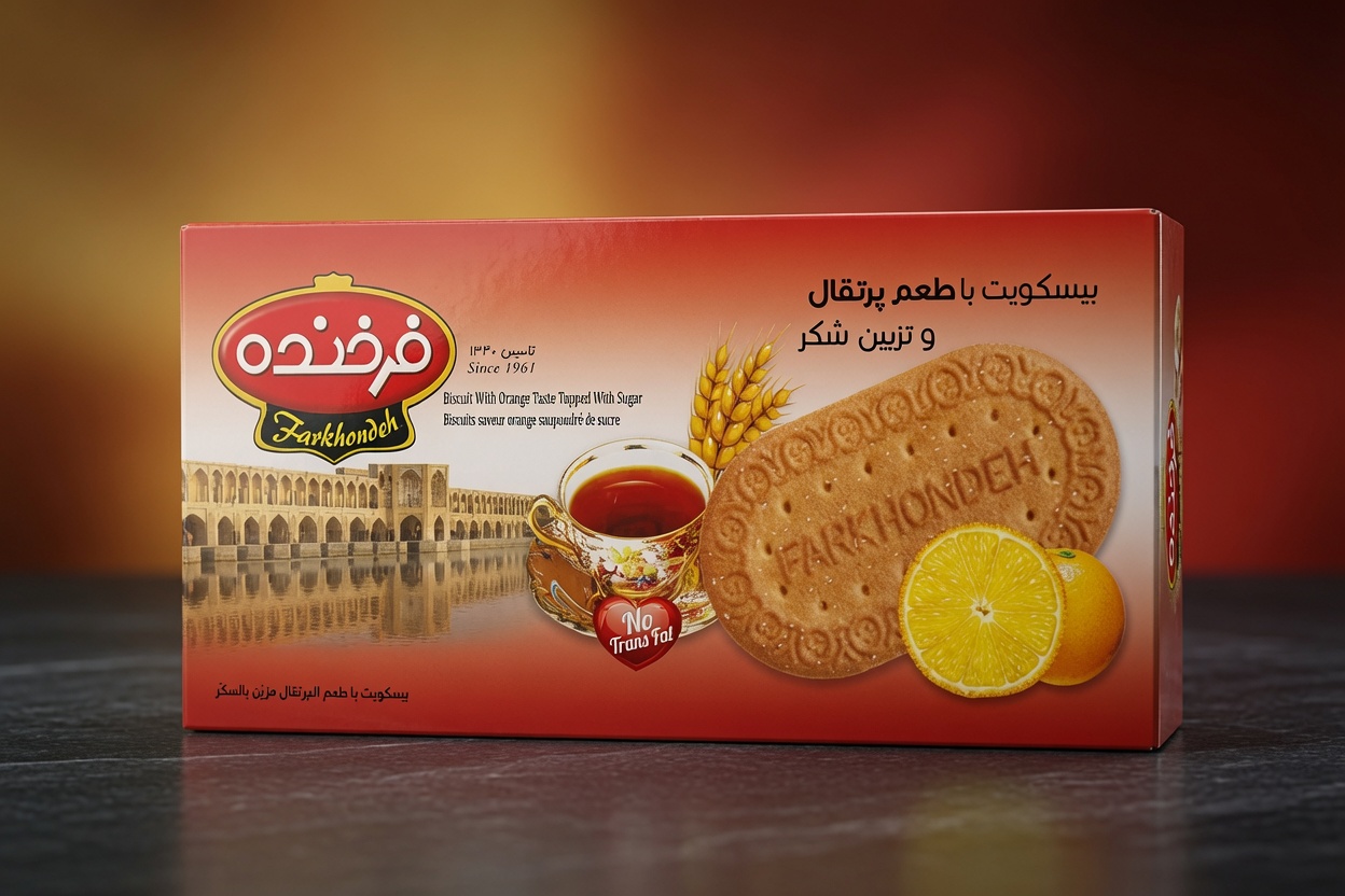 بیسکویت با طعم پرتقال و تزیین شکر