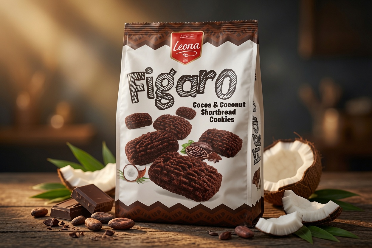شیرینی شورت‌بِرِد کاکائویی با نارگیل فیگارو